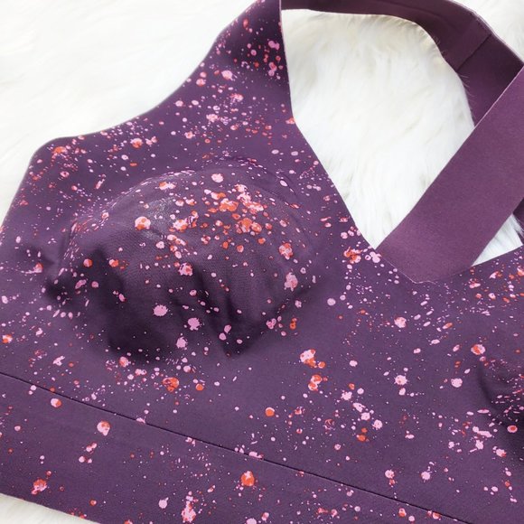 NWOT Athleta Purple Splatter Reversible Sports Bra - Picture 4 of 8
